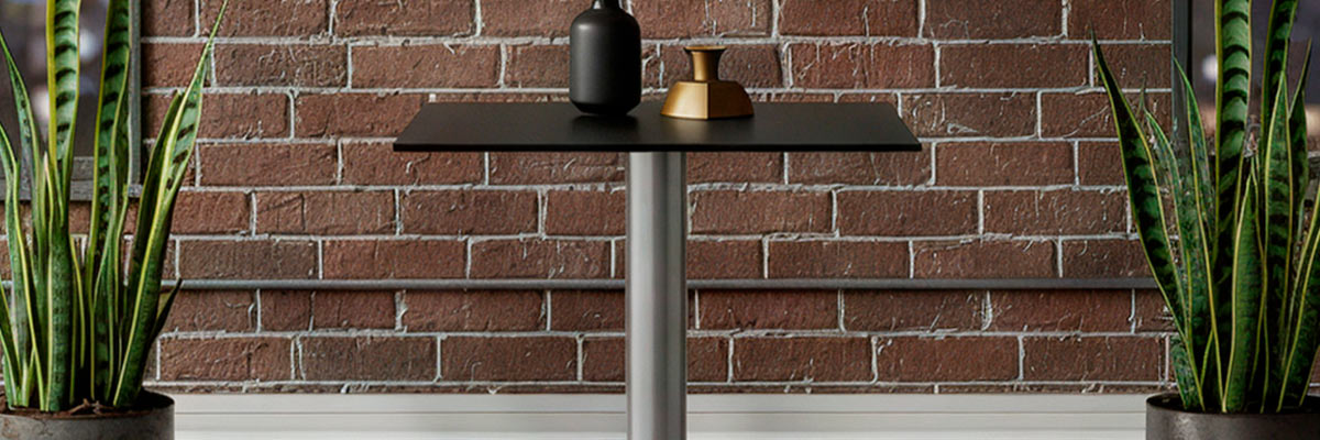 Brushed Steel Bar Tables