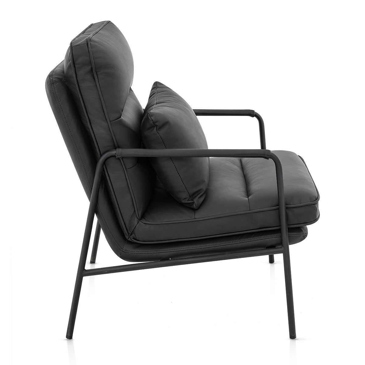 Moda Accent Chair Black Real Leather