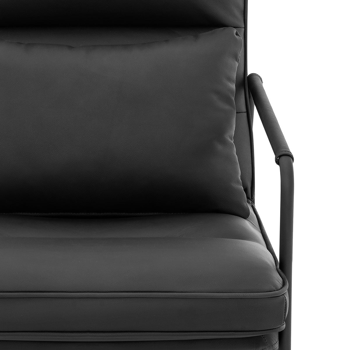 Moda Accent Chair Black Real Leather