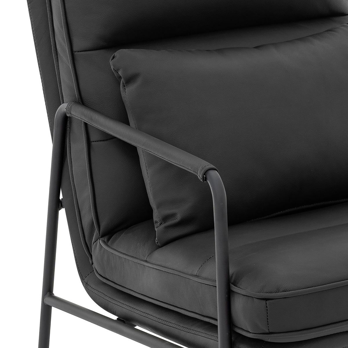 Moda Accent Chair Black Real Leather