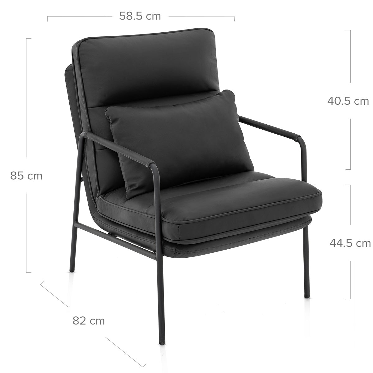 Moda Accent Chair Black Real Leather