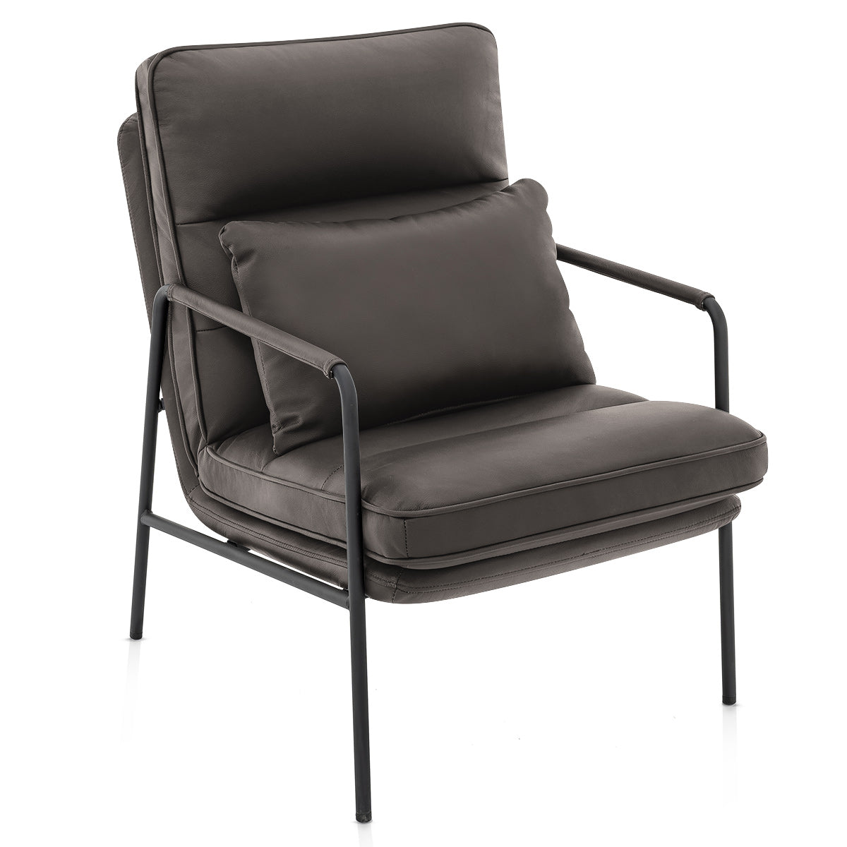 Moda Accent Chair Brown Real Leather