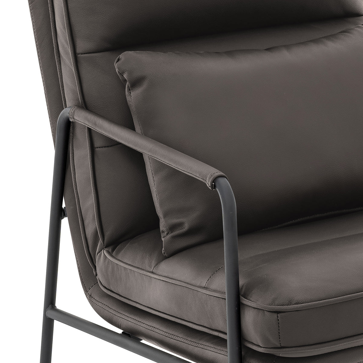 Moda Accent Chair Brown Real Leather