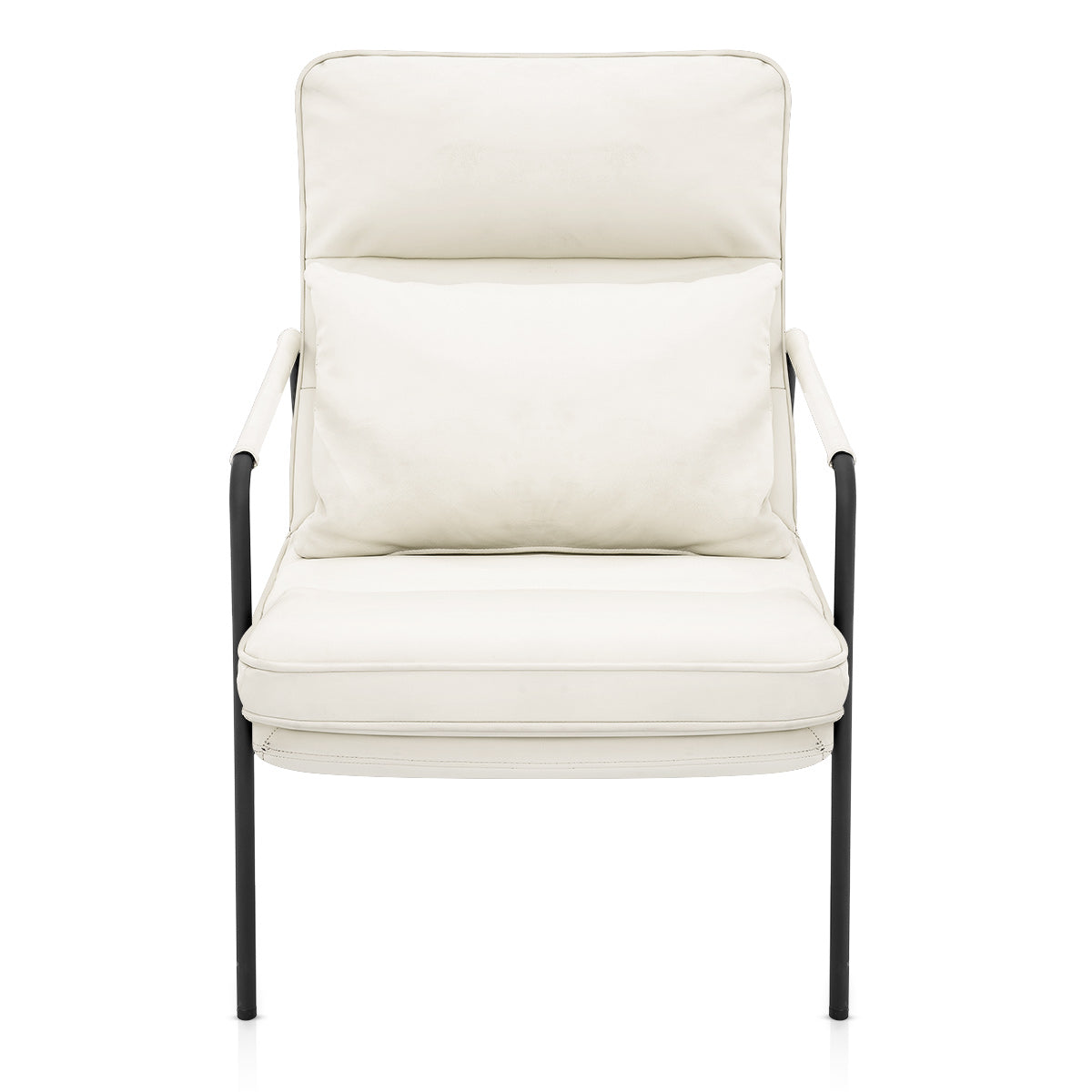 Moda Accent Chair Ivory Real Leather