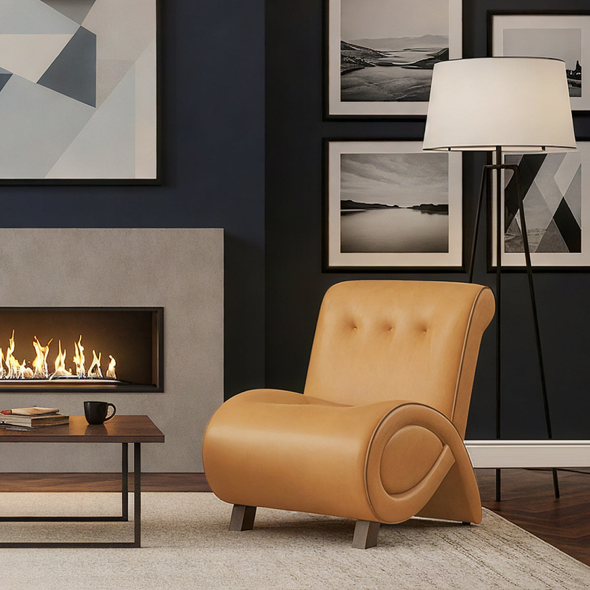 Calais Accent Chair Burnt Orange