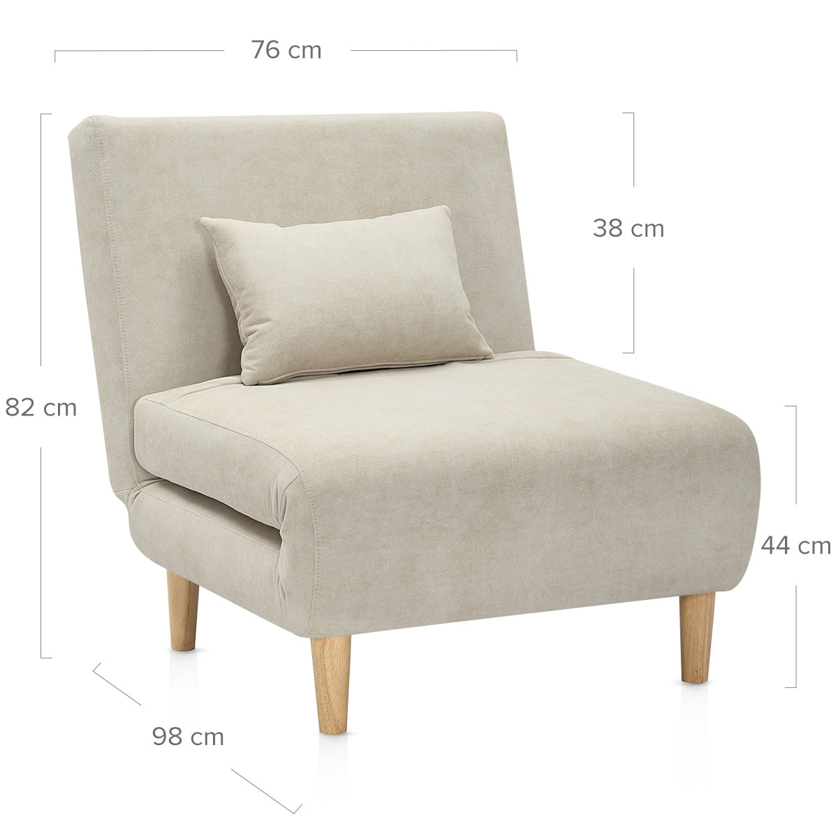 Celeste Single Sofa Bed Beige Fabric