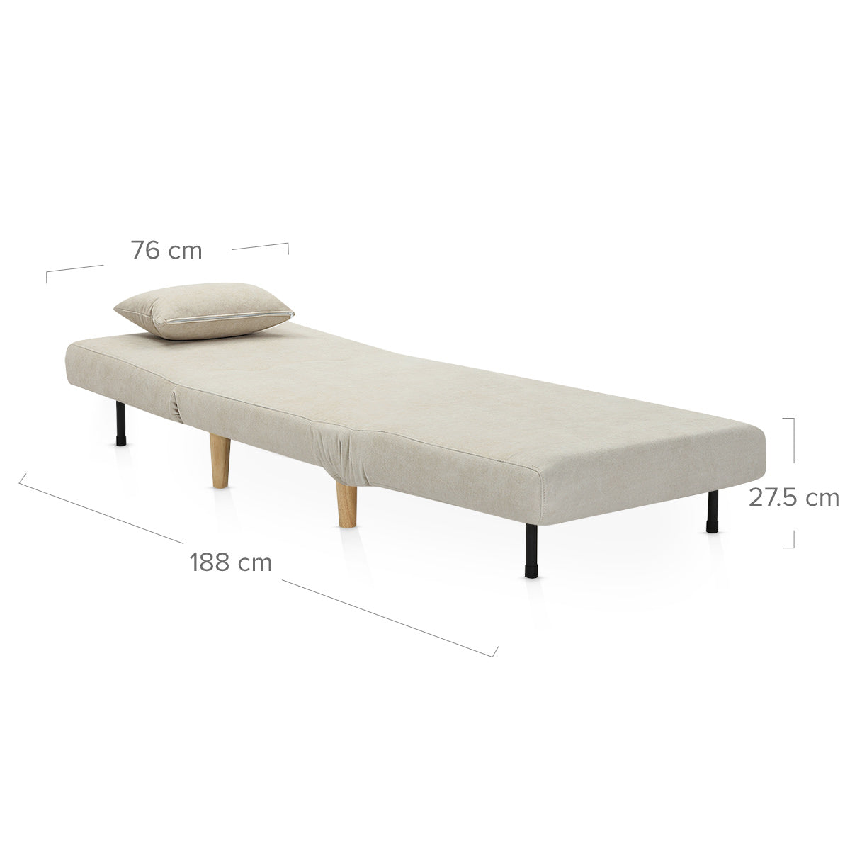 Celeste Single Sofa Bed Beige Fabric