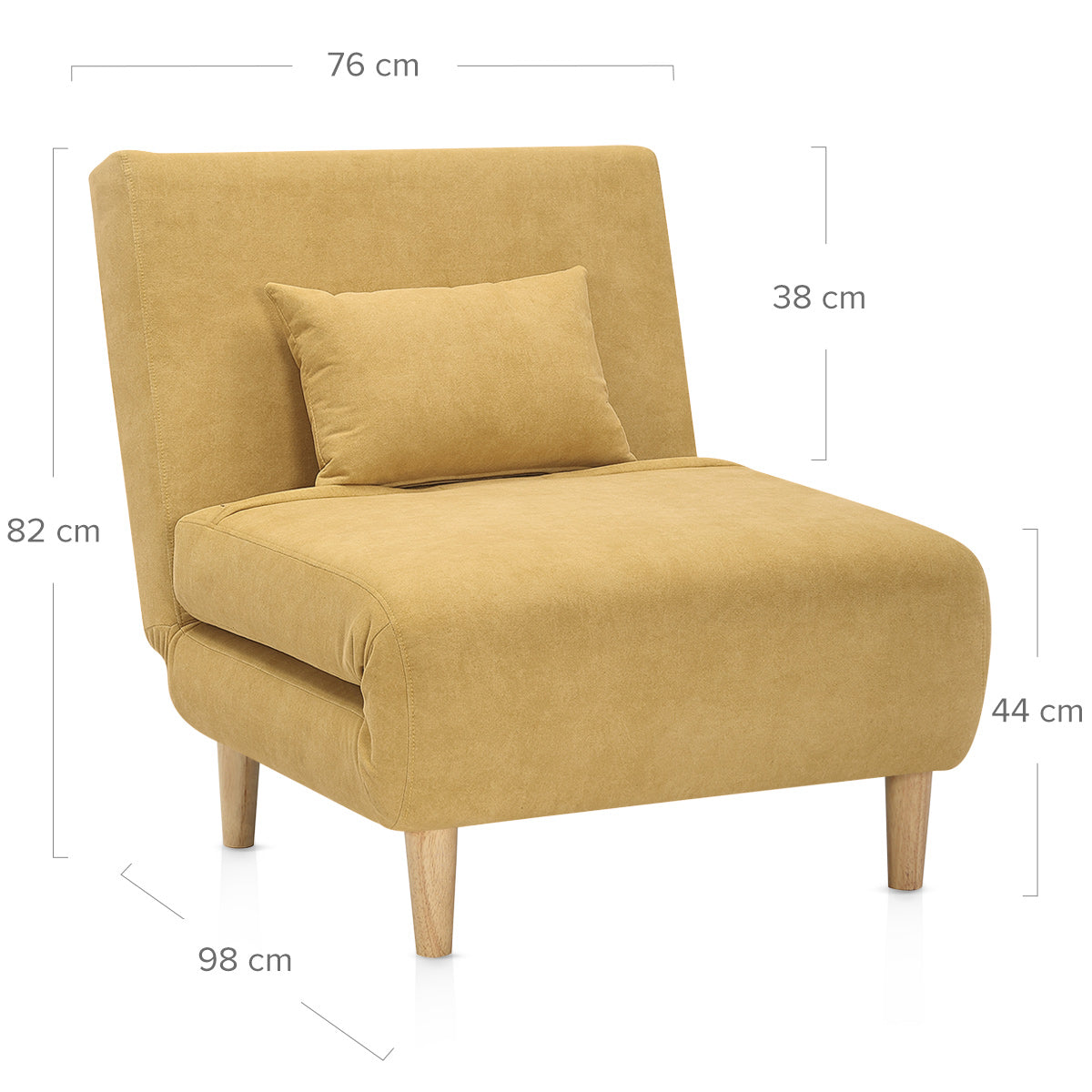 Celeste Single Sofa Bed Chair Mustard Fabric