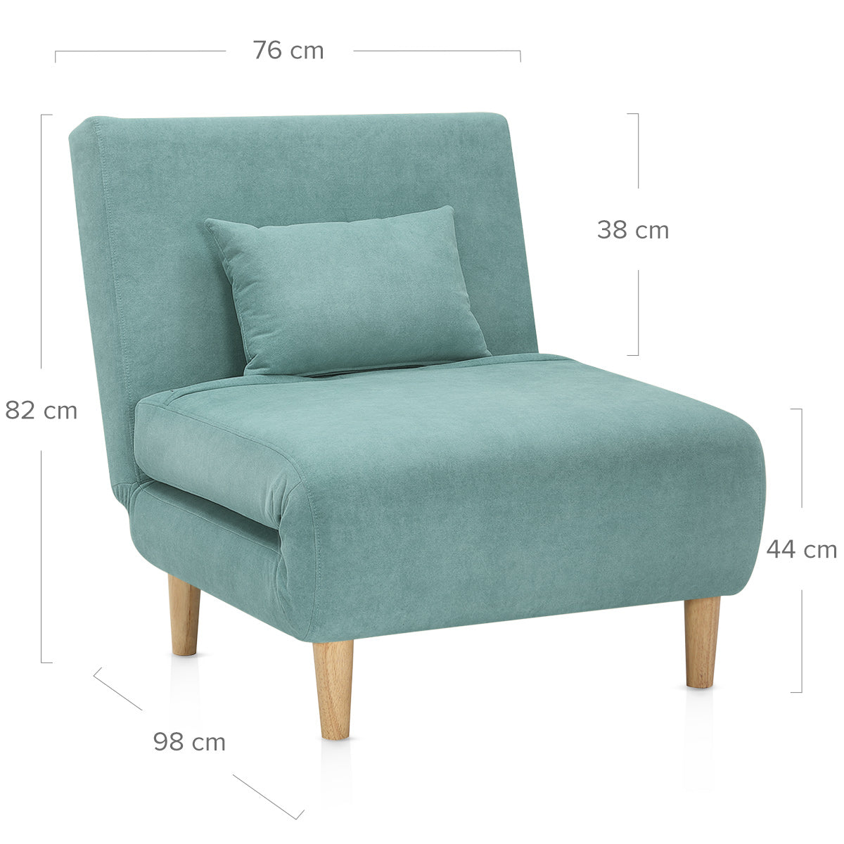 Celeste Single Sofa Bed Teal Fabric
