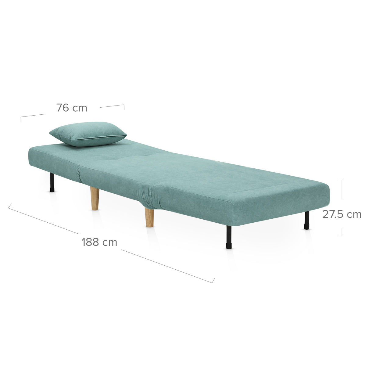 Celeste Single Sofa Bed Teal Fabric
