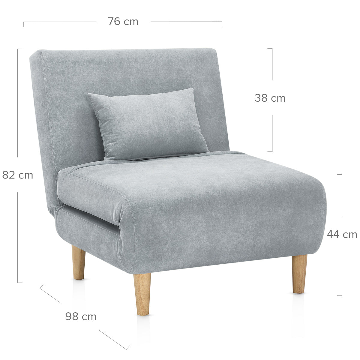 Celeste Single Sofa Bed Grey Fabric