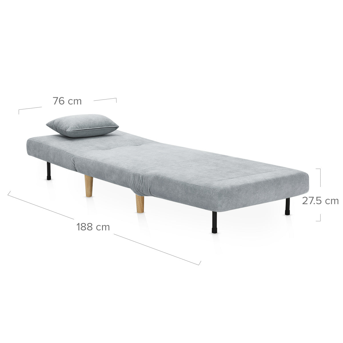 Celeste Single Sofa Bed Grey Fabric