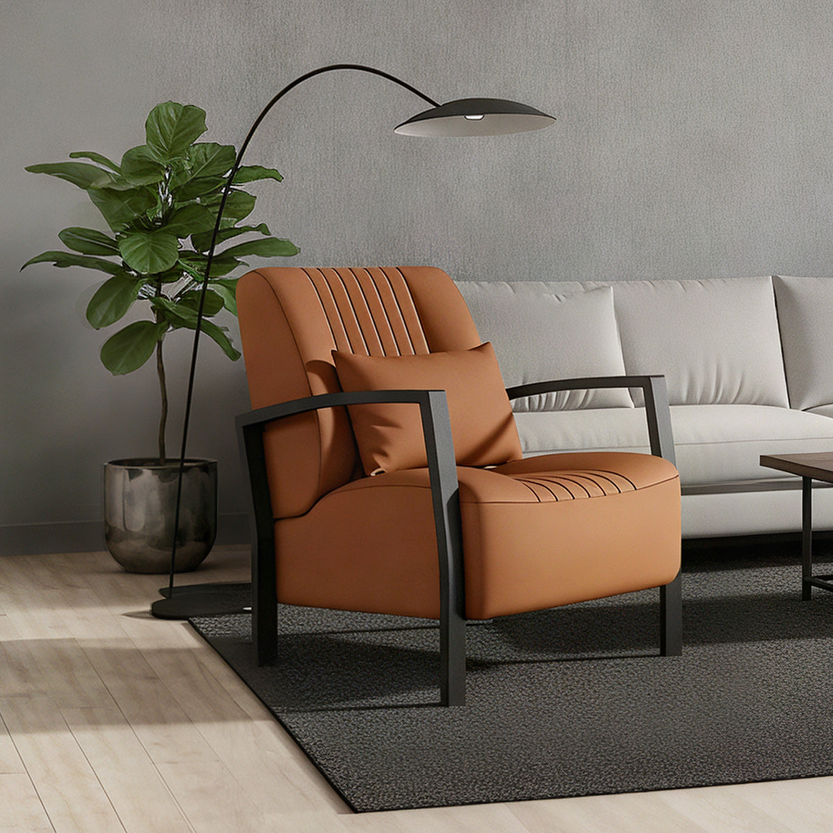 Byron Accent Chair Tan Eco Leather