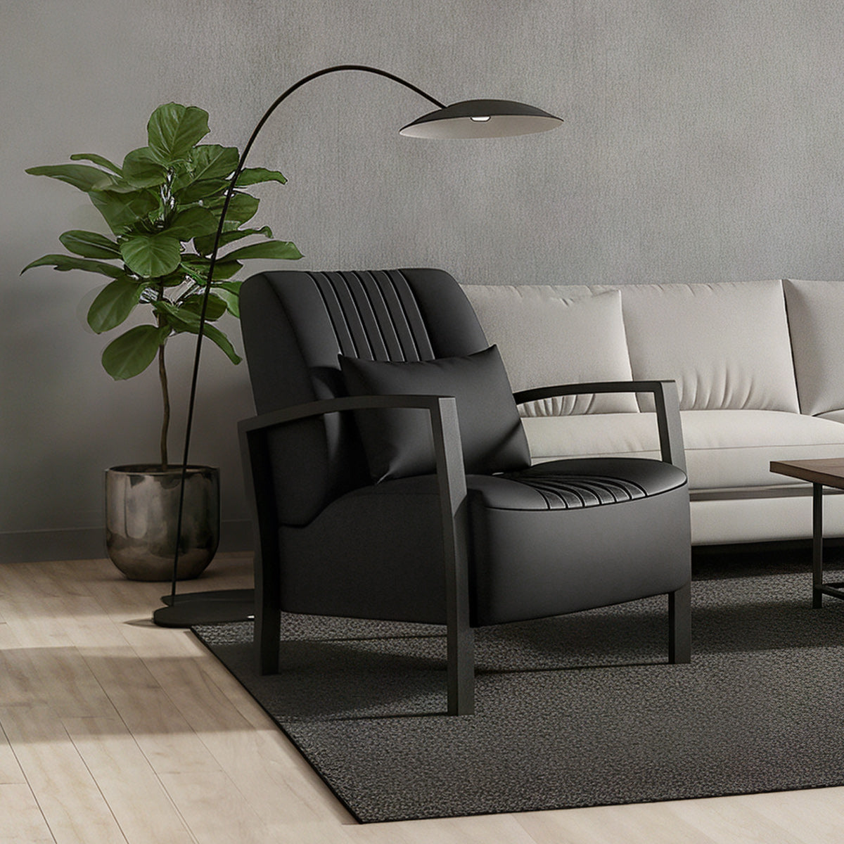 Byron Accent Chair Black Eco Leather