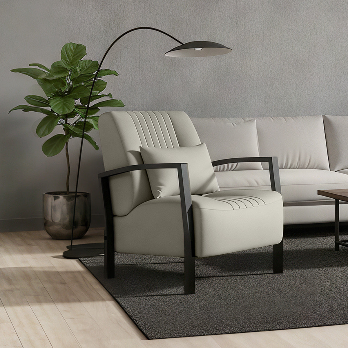 Byron Accent Chair Grey Eco Leather
