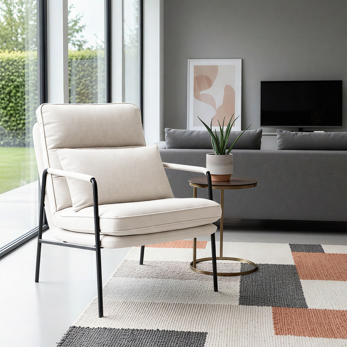 Moda Accent Chair Tweed Fabric