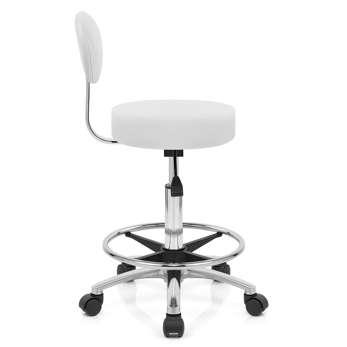 Swivel Stool With Back White