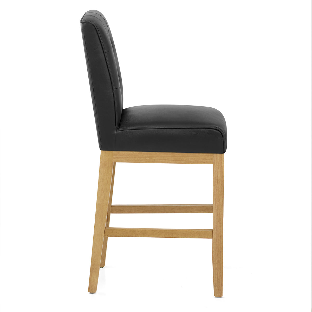 Ashby Real Leather Bar Stool Black