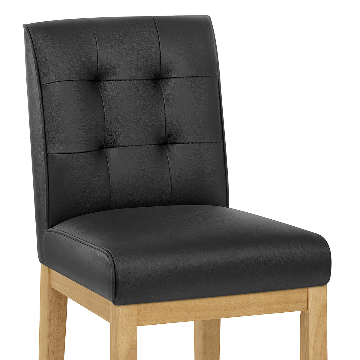 Ashby Real Leather Bar Stool Black