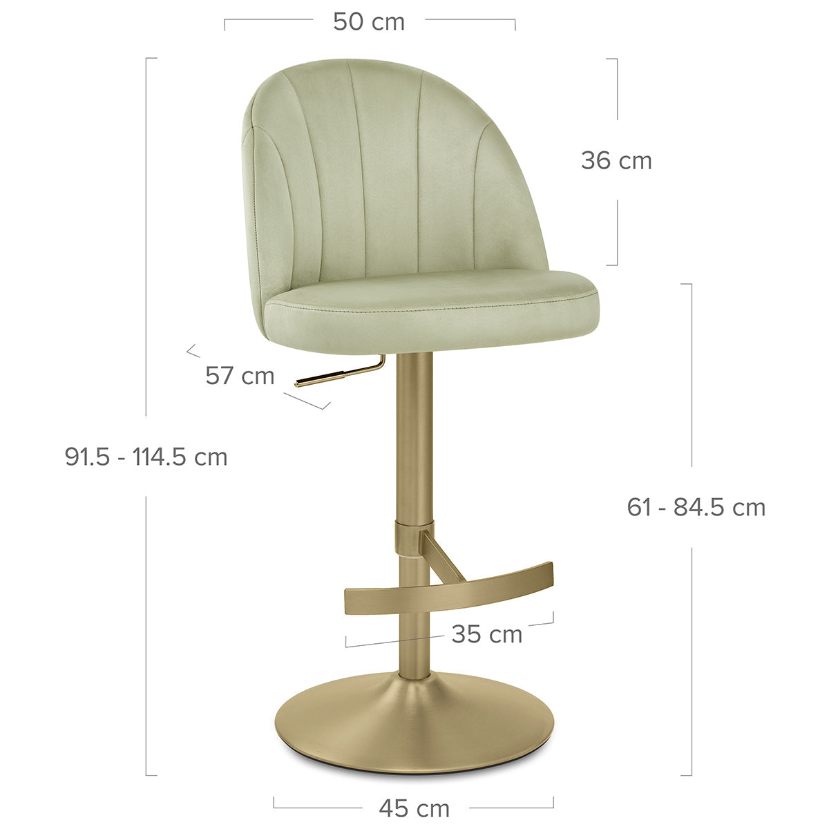 Nicola Bar Stool Green Velvet