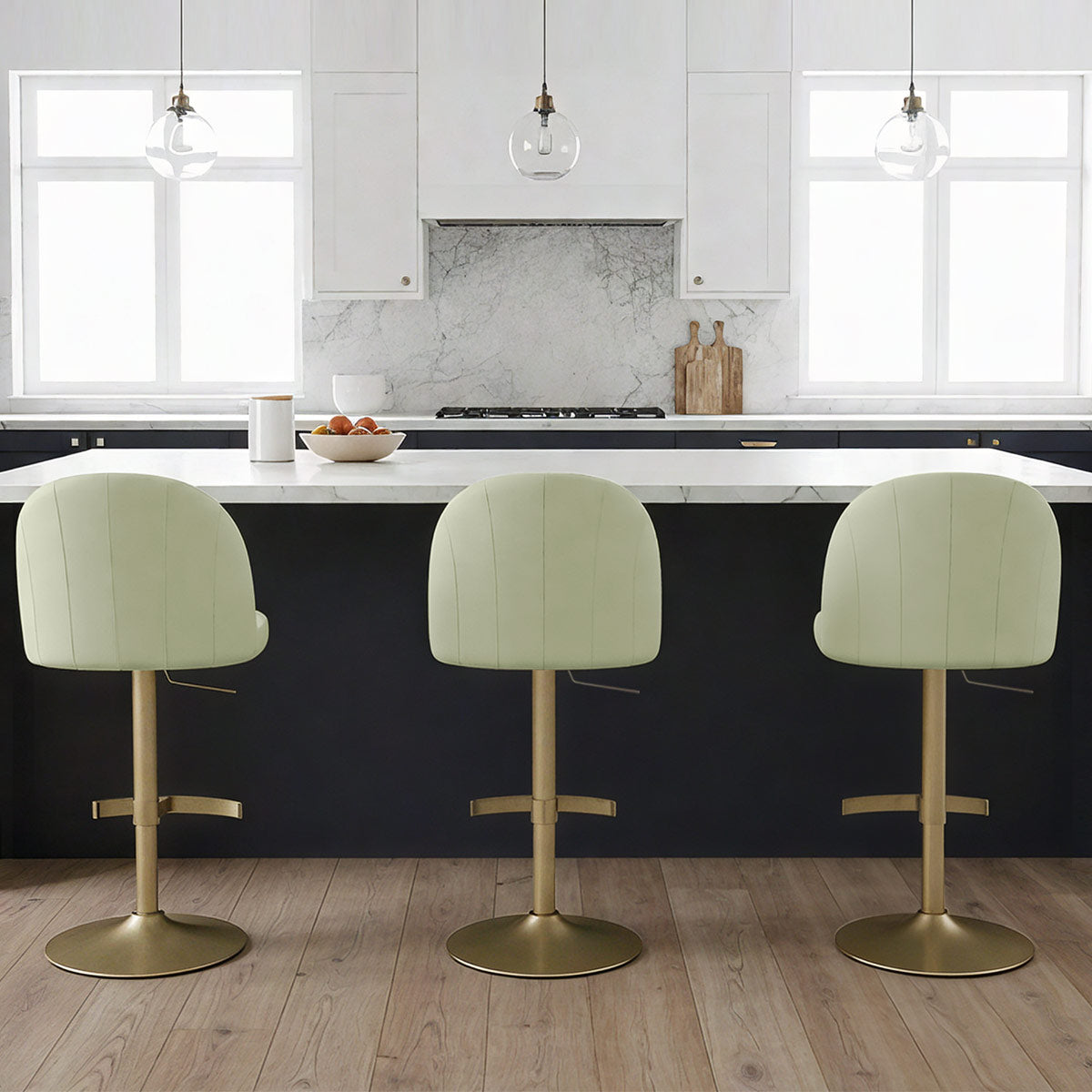 Nicola Bar Stool Green Velvet