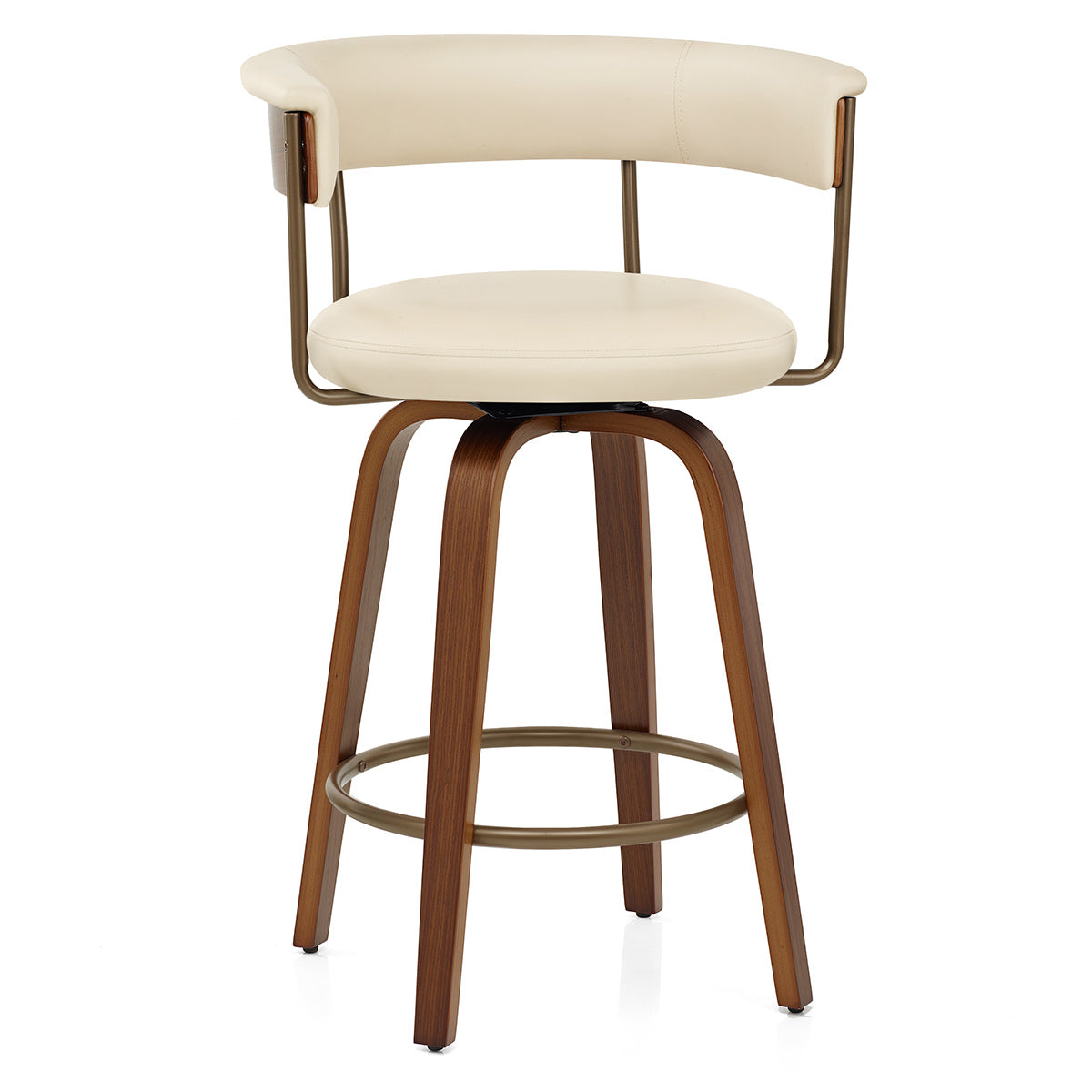 Costa Walnut Bar Stool Cream