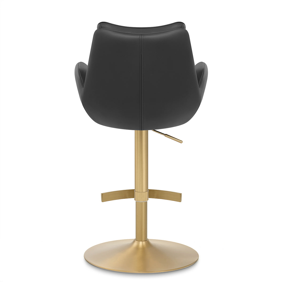 Seville Real Leather Gold Stool Black