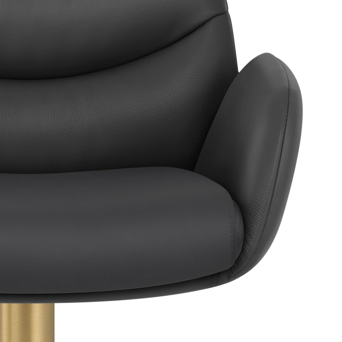Seville Real Leather Gold Stool Black