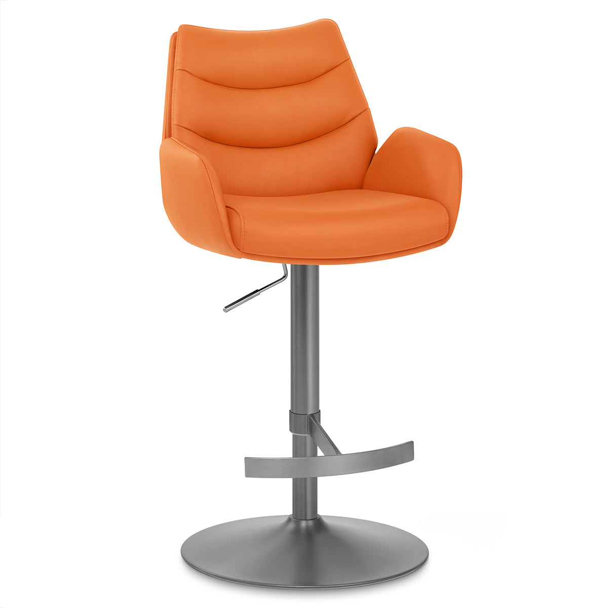 Seville Real Leather Graphite Stool Orange