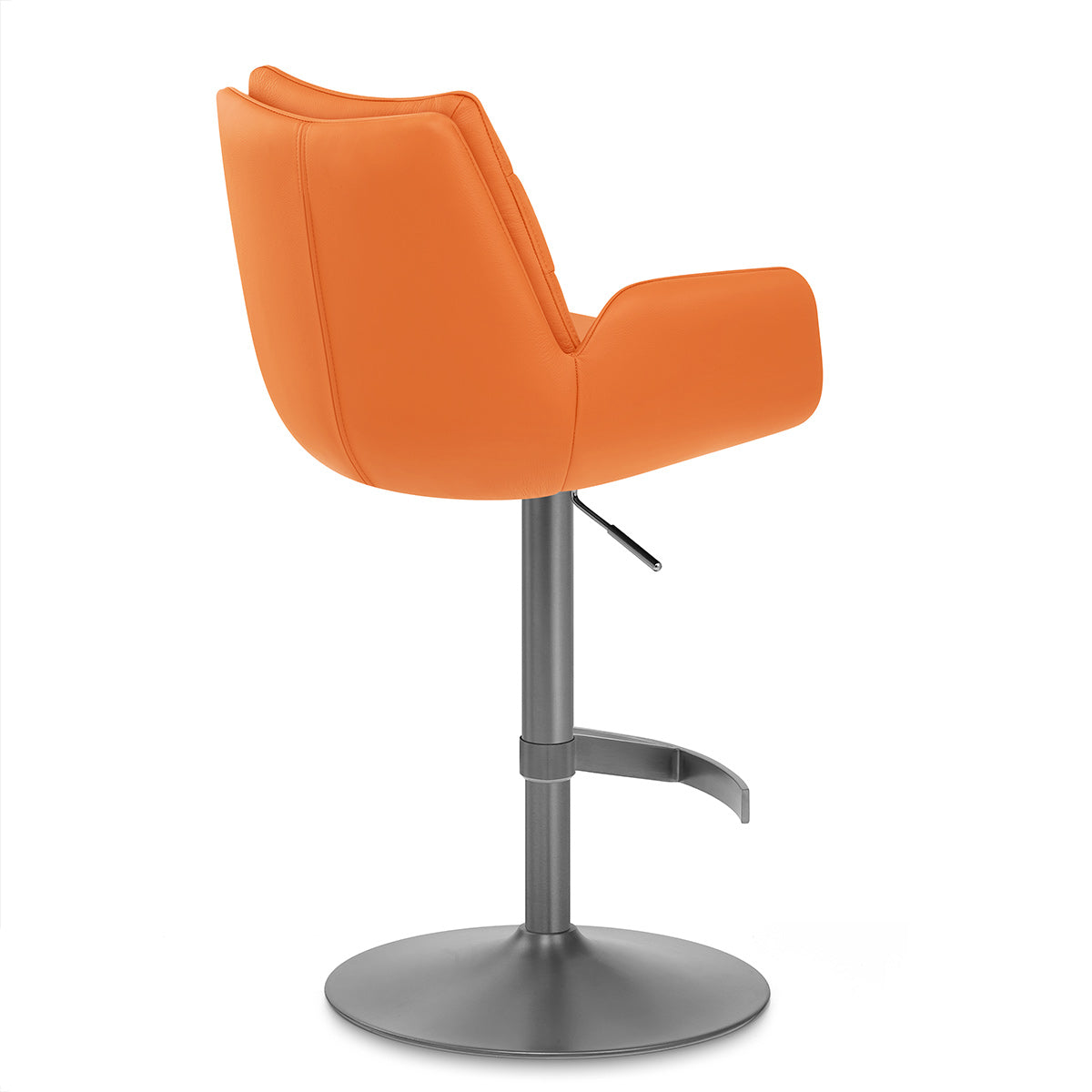 Seville Real Leather Graphite Stool Orange