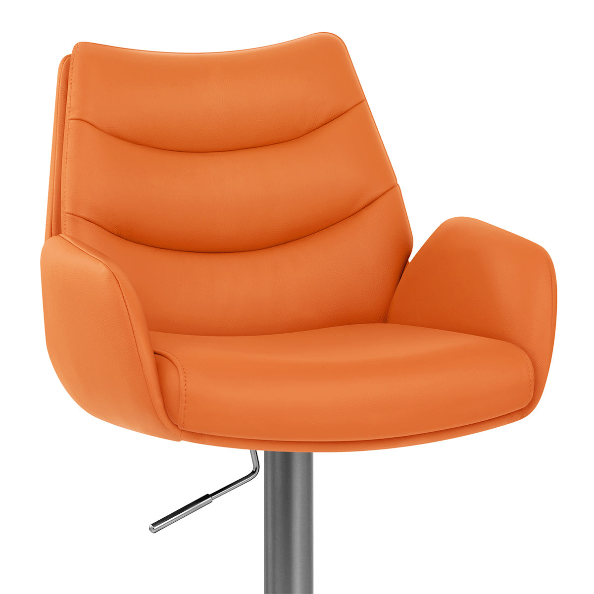 Seville Real Leather Graphite Stool Orange