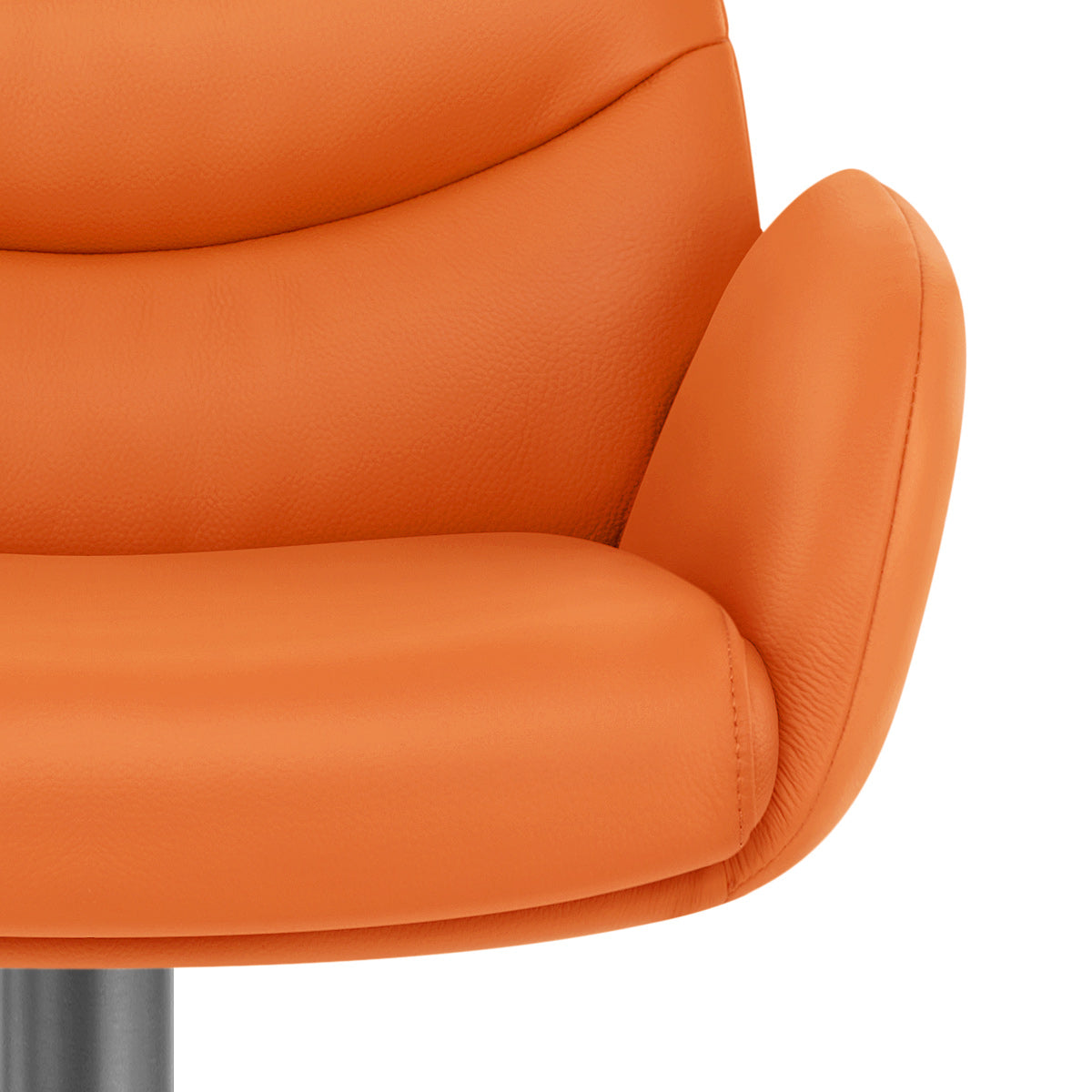 Seville Real Leather Graphite Stool Orange
