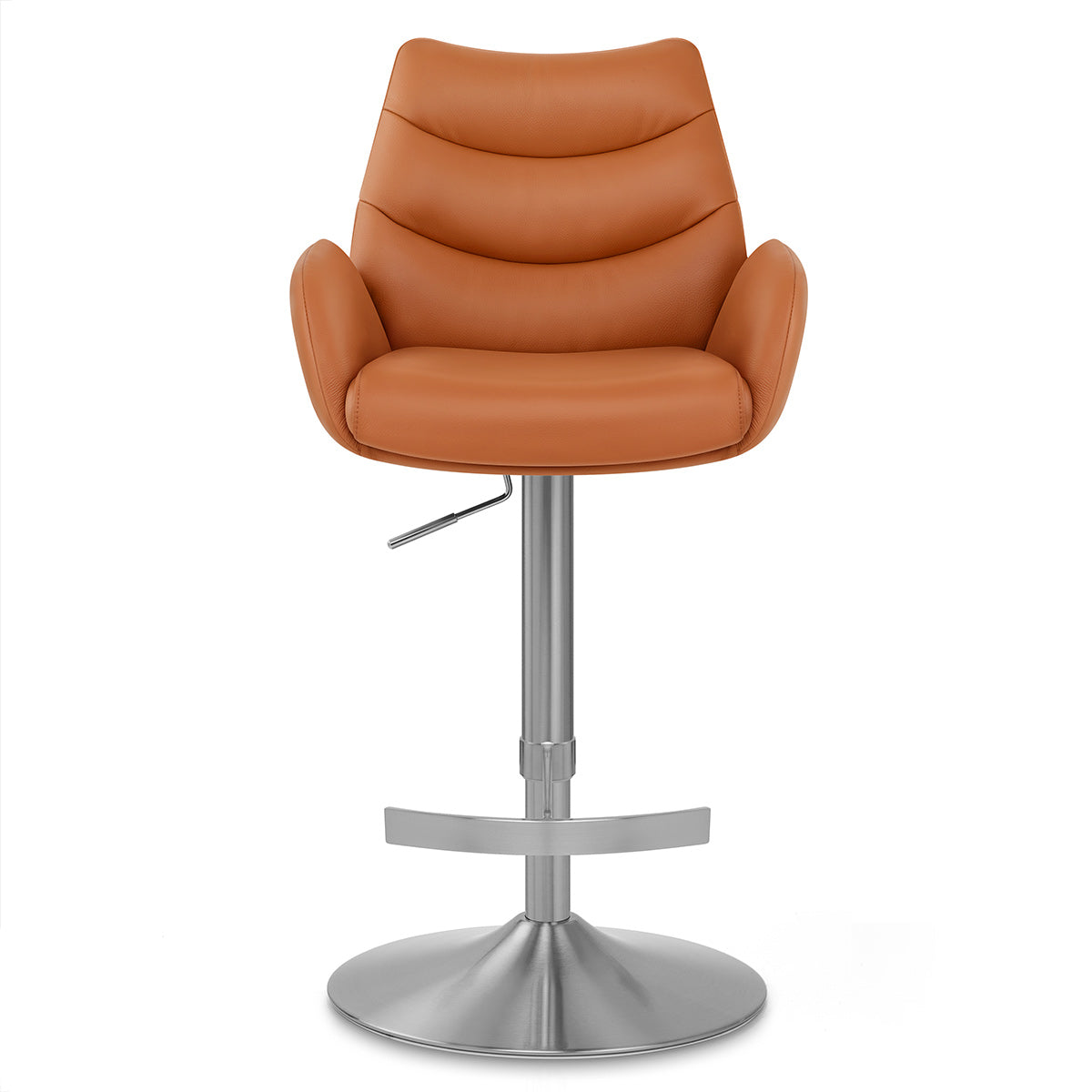 Seville Real Leather Brushed Stool Tan