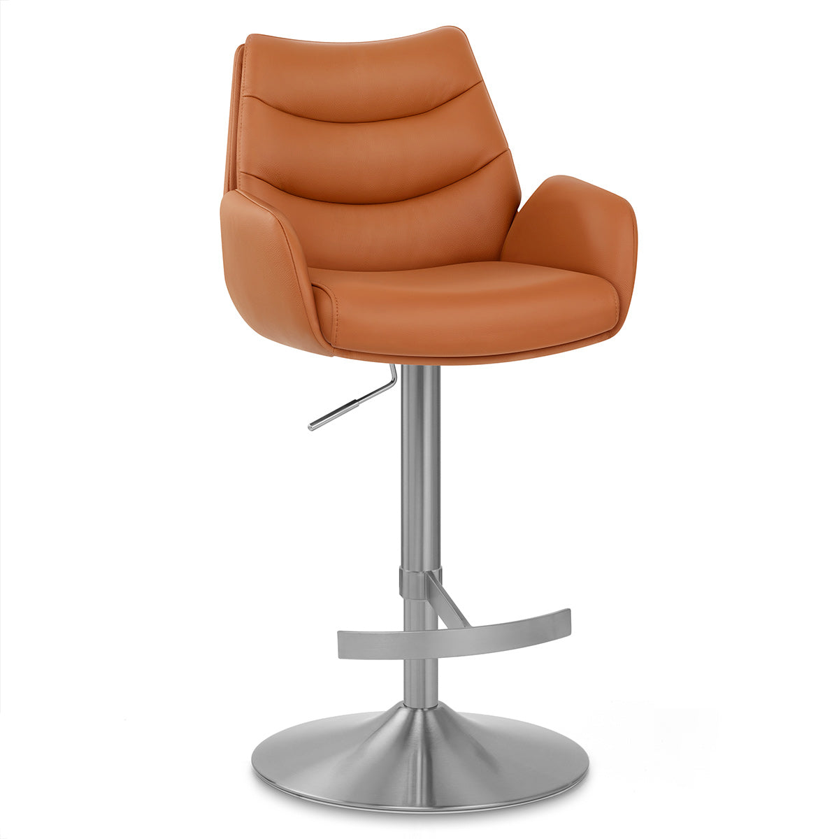 Seville Real Leather Brushed Stool Tan