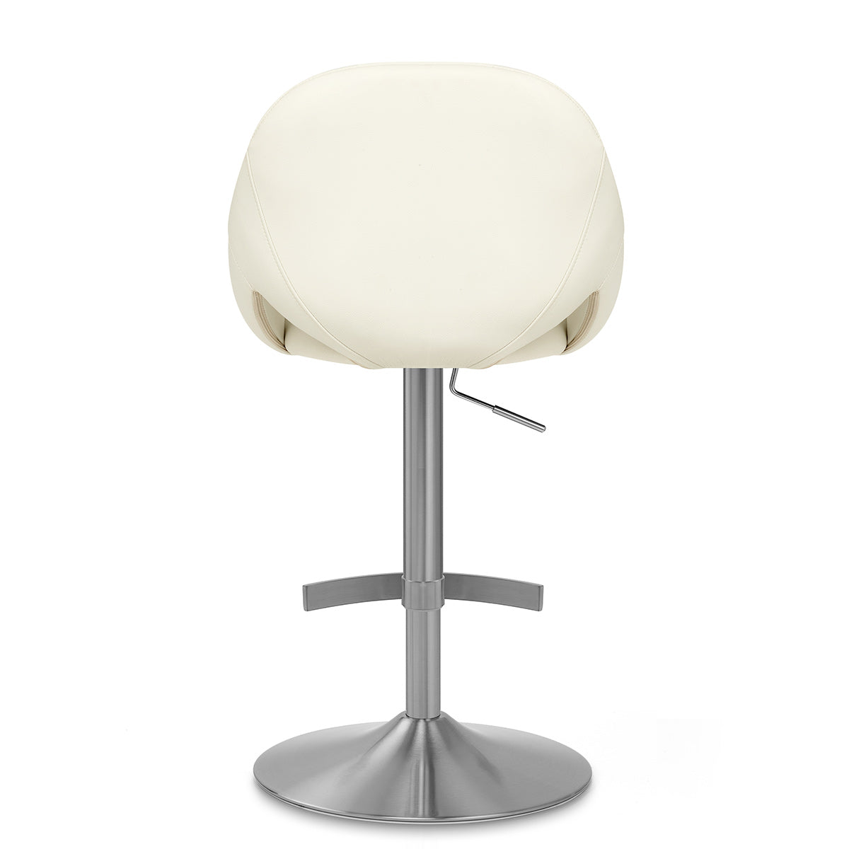 Rico Brushed Steel Stool Cream Eco Leather