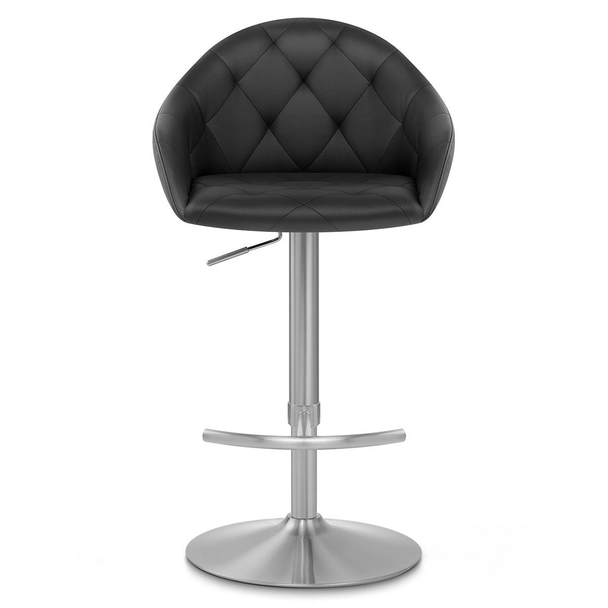 Perry Brushed Steel Stool Black