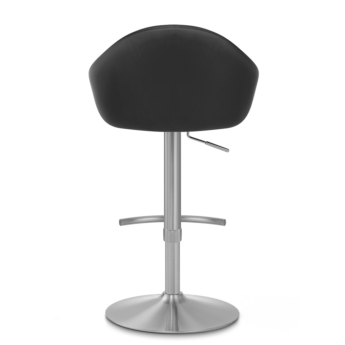 Perry Brushed Steel Stool Black