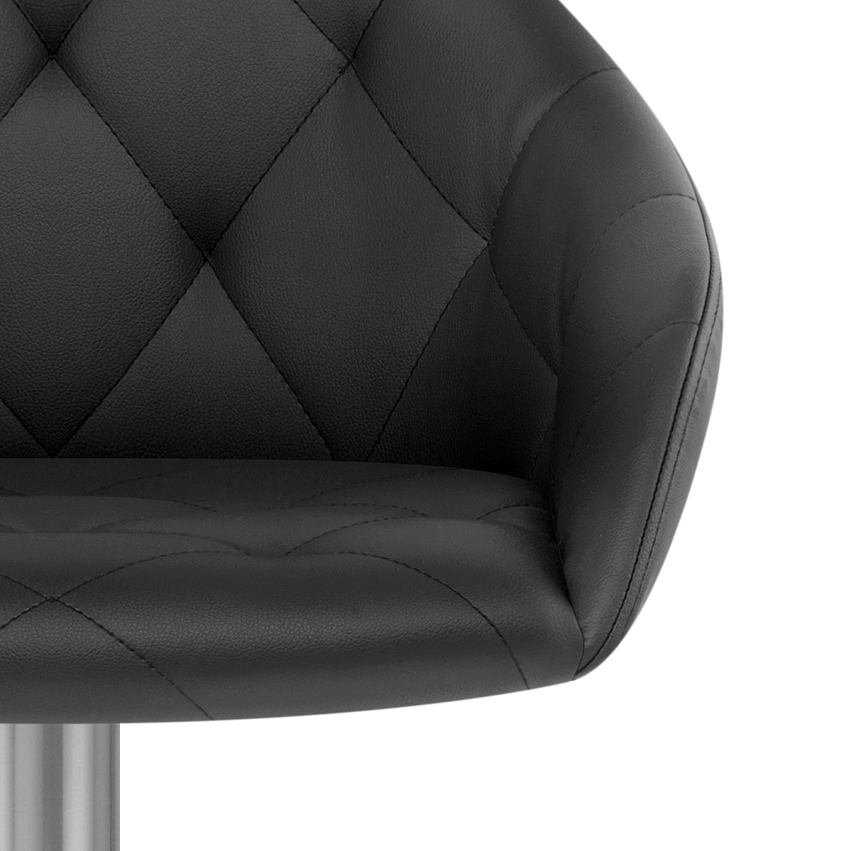 Perry Brushed Steel Stool Black
