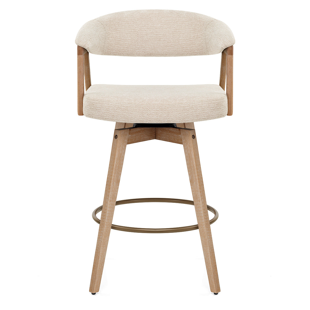 Falco Stool Oak & Beige Fabric