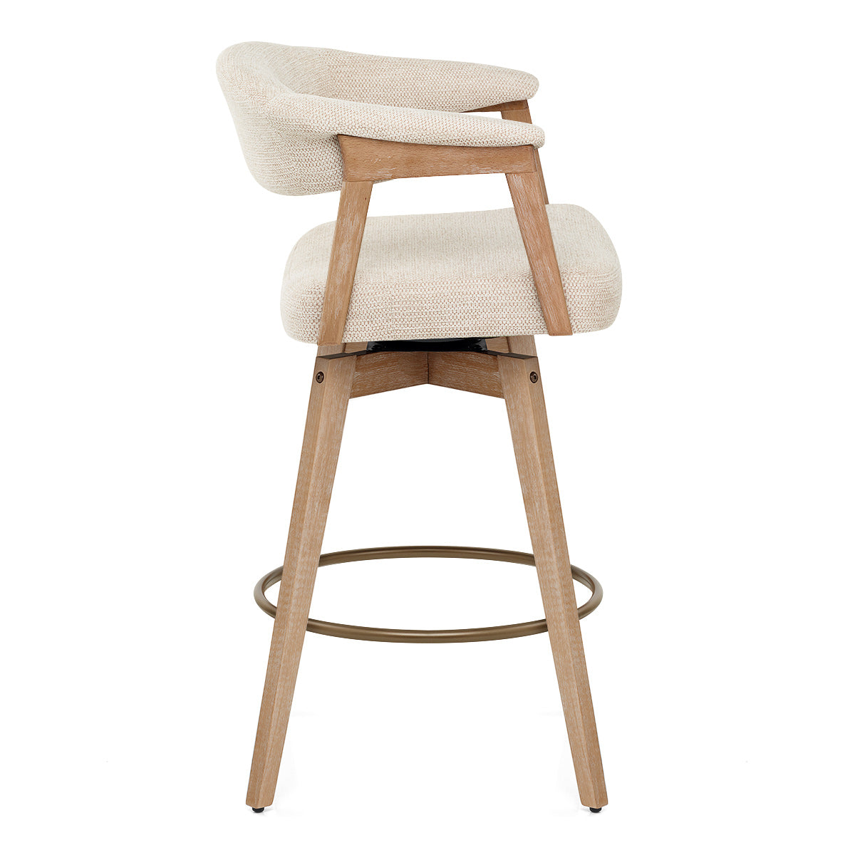 Falco Stool Oak & Beige Fabric