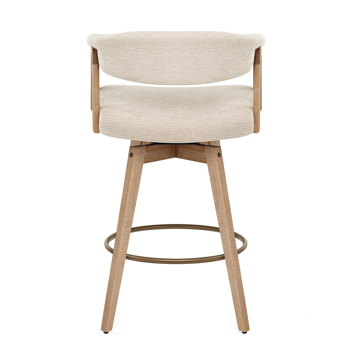 Falco Stool Oak & Beige Fabric