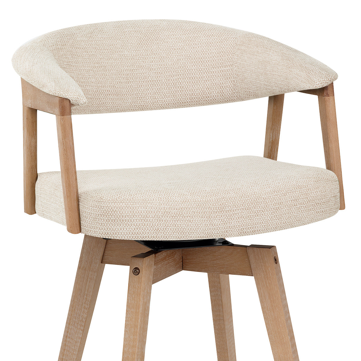Falco Stool Oak & Beige Fabric