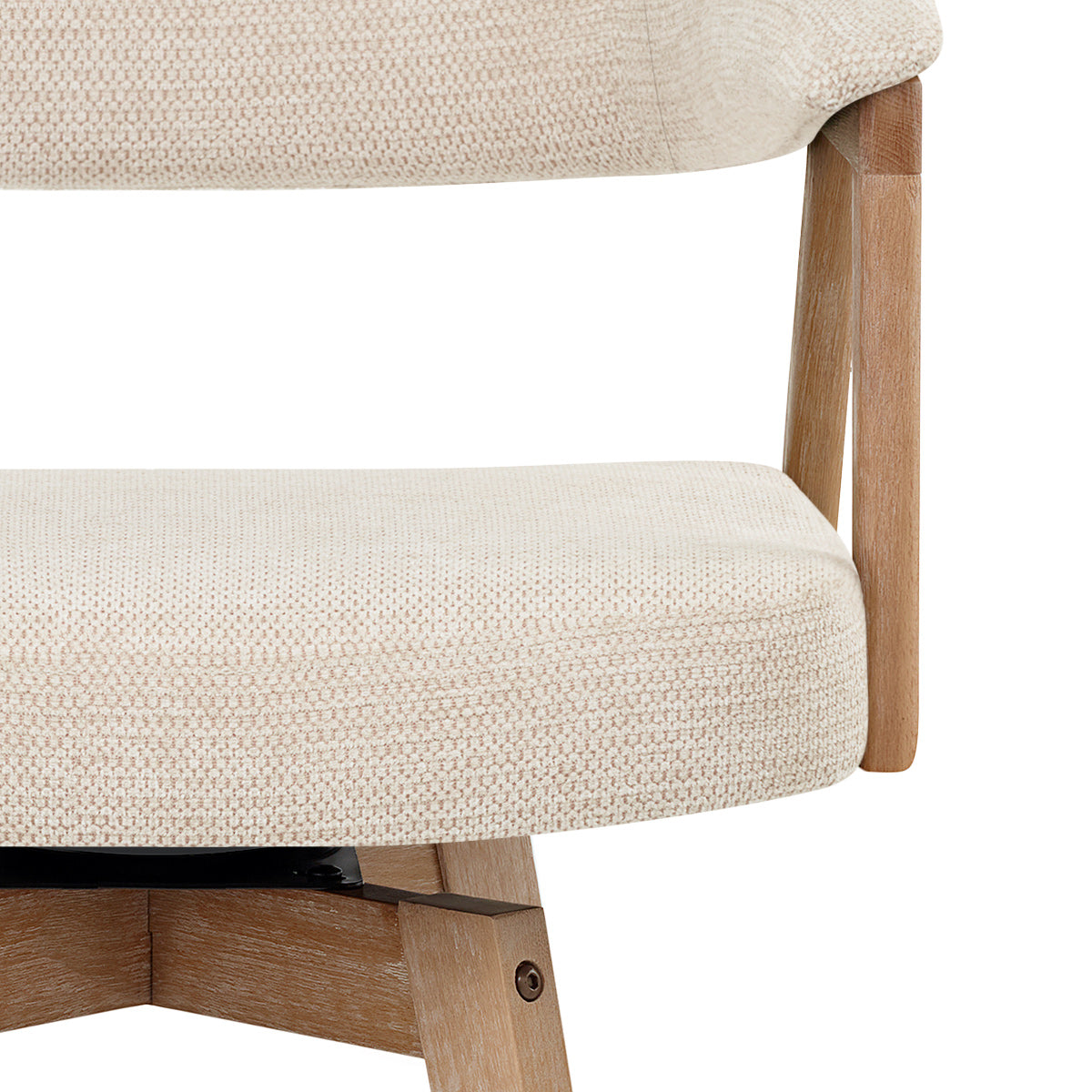Falco Stool Oak & Beige Fabric