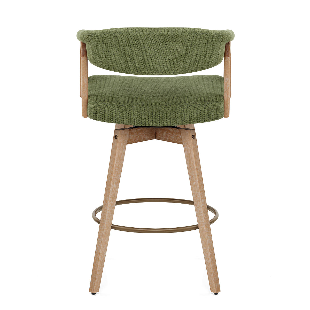 Falco Stool Oak & Green Fabric