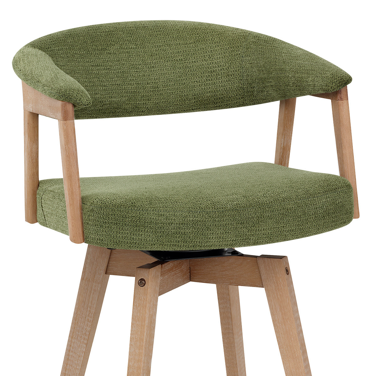 Falco Stool Oak & Green Fabric