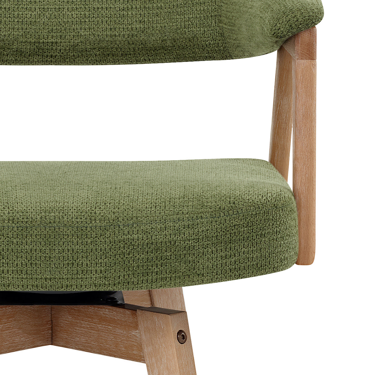 Falco Stool Oak & Green Fabric