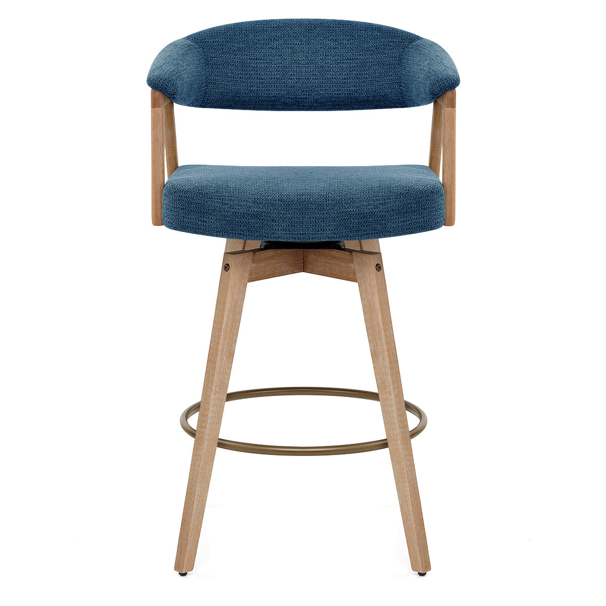 Falco Stool Oak & Blue Fabric