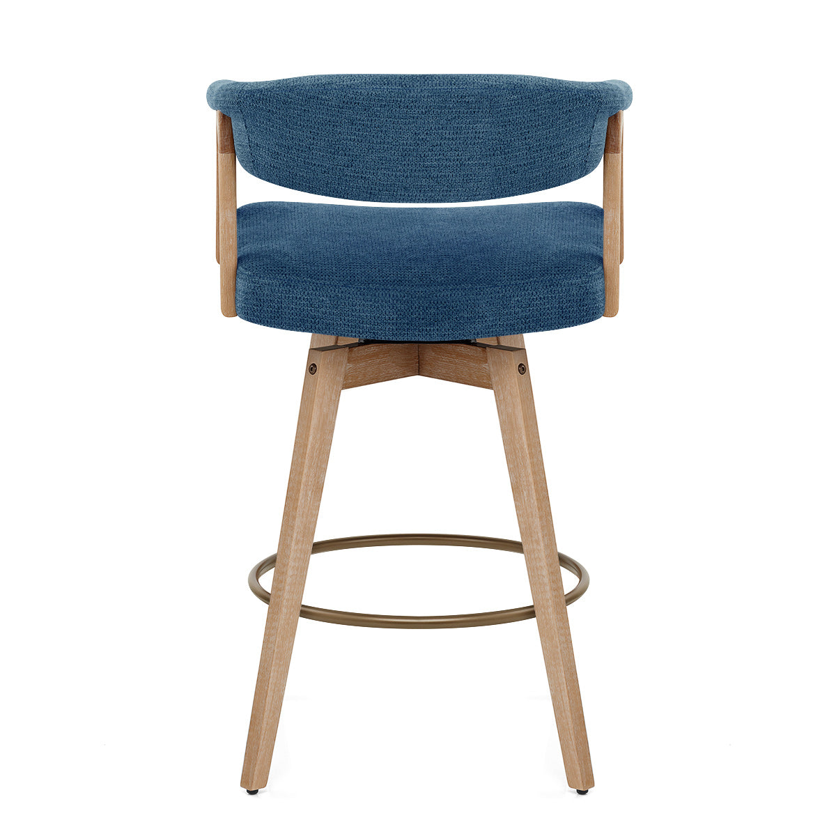 Falco Stool Oak & Blue Fabric