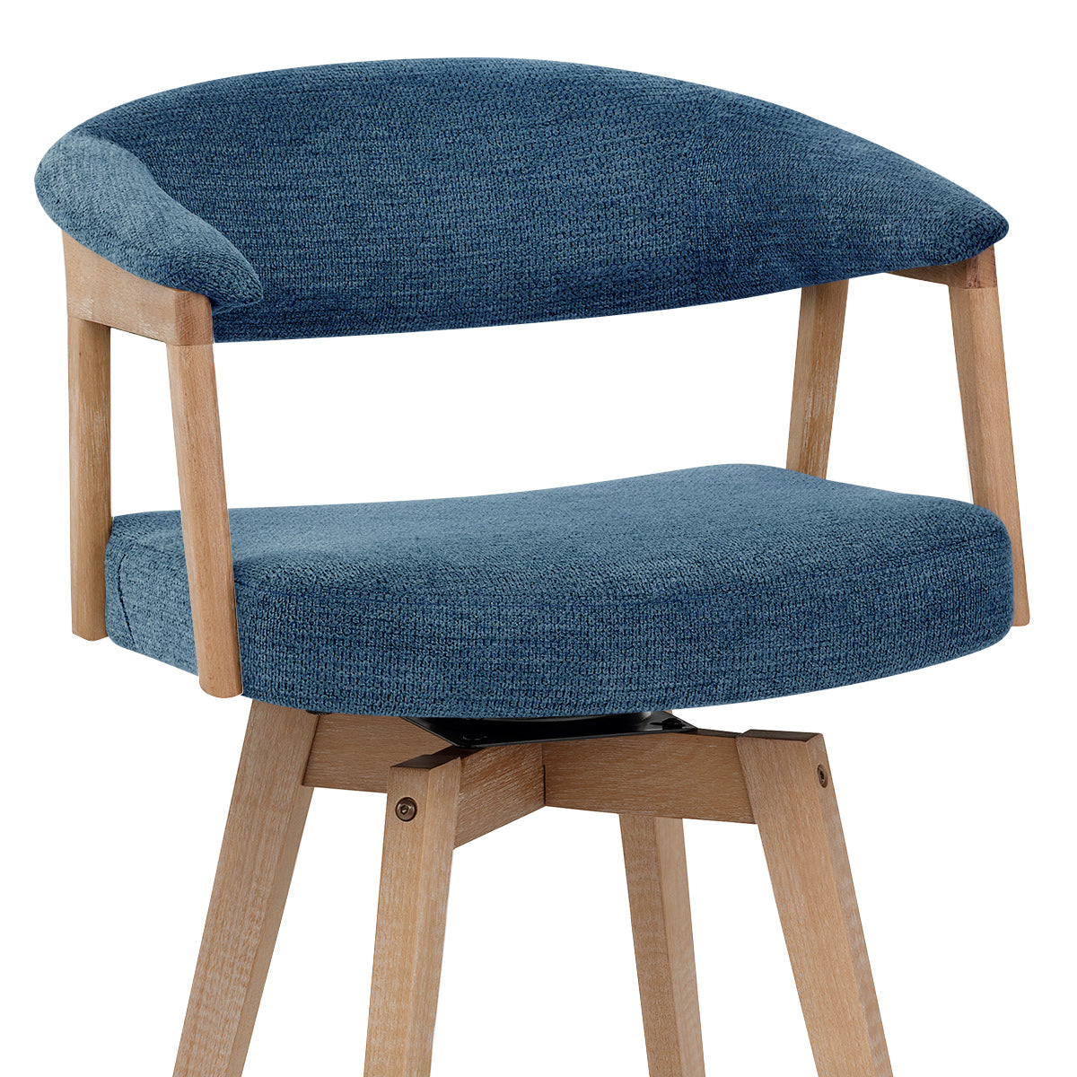 Falco Stool Oak & Blue Fabric
