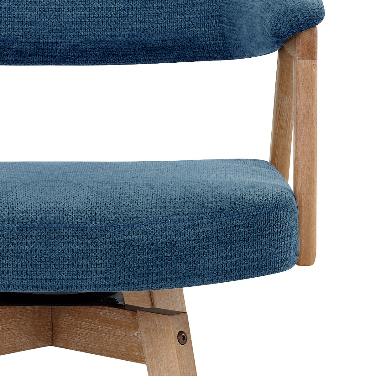 Falco Stool Oak & Blue Fabric